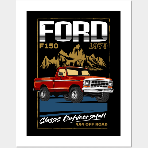 American F150 Pickup Car Wall Art by milatees